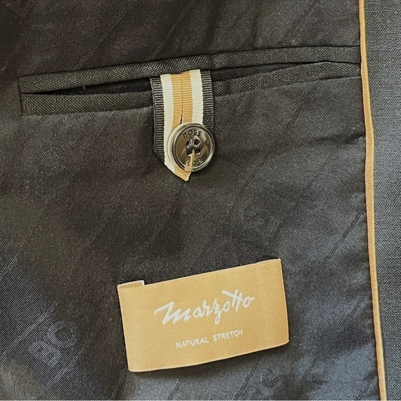 Hugo Boss Jabinalah Stretch Wool Notch Lapel Collar Jacket Black Size 14 #1314 - Picture 10 of 13